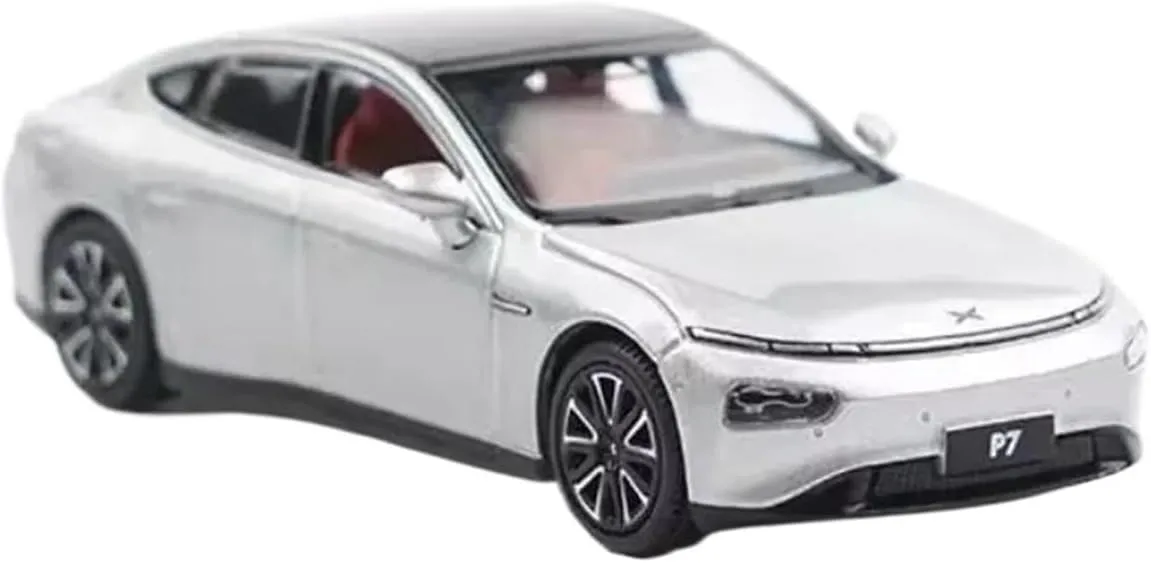 P7 Silver Simulation Alloy pinpoint rinse pellet glaze Car Model Adult Hobby Collection Display Mini Simulation Toys 1:64 for Xiaopeng 
