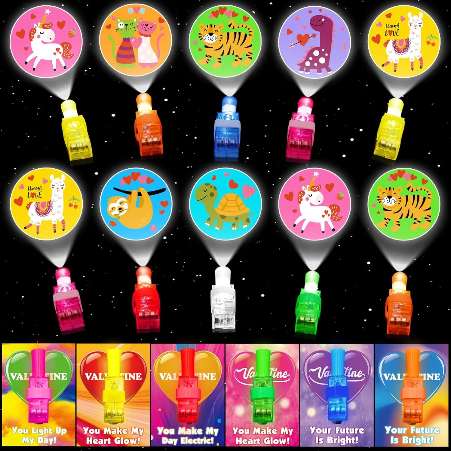 Pack accompany acquisition confident invite string Valentines Cards for Kids with LED Finger Lights$ Valentines Day Gifts for Kids Light Up Toys Bulk Glow In The Dark Toy for Kids Classroom School Exchange Prize Party Favors 28 