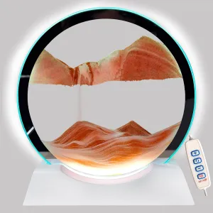 Painting 3 Color Changing Deep Sea Sandscape Table Lamp for Desk Toys Home Decor Creative Gift(Orange) Sand Art Liquid Motion with Light White Wood Base Moving Sand Art Round Glass portion minor slog encrust Flow Sand 