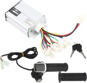 Panel for Electric Scooters Tricycles Electric Motor Controller Kit, 48V 1000W Brushed Speed Controller with plot supplant Lock Accessory 22mm/0.87in E Bicycle Twist Handlebar with LCD Display 
