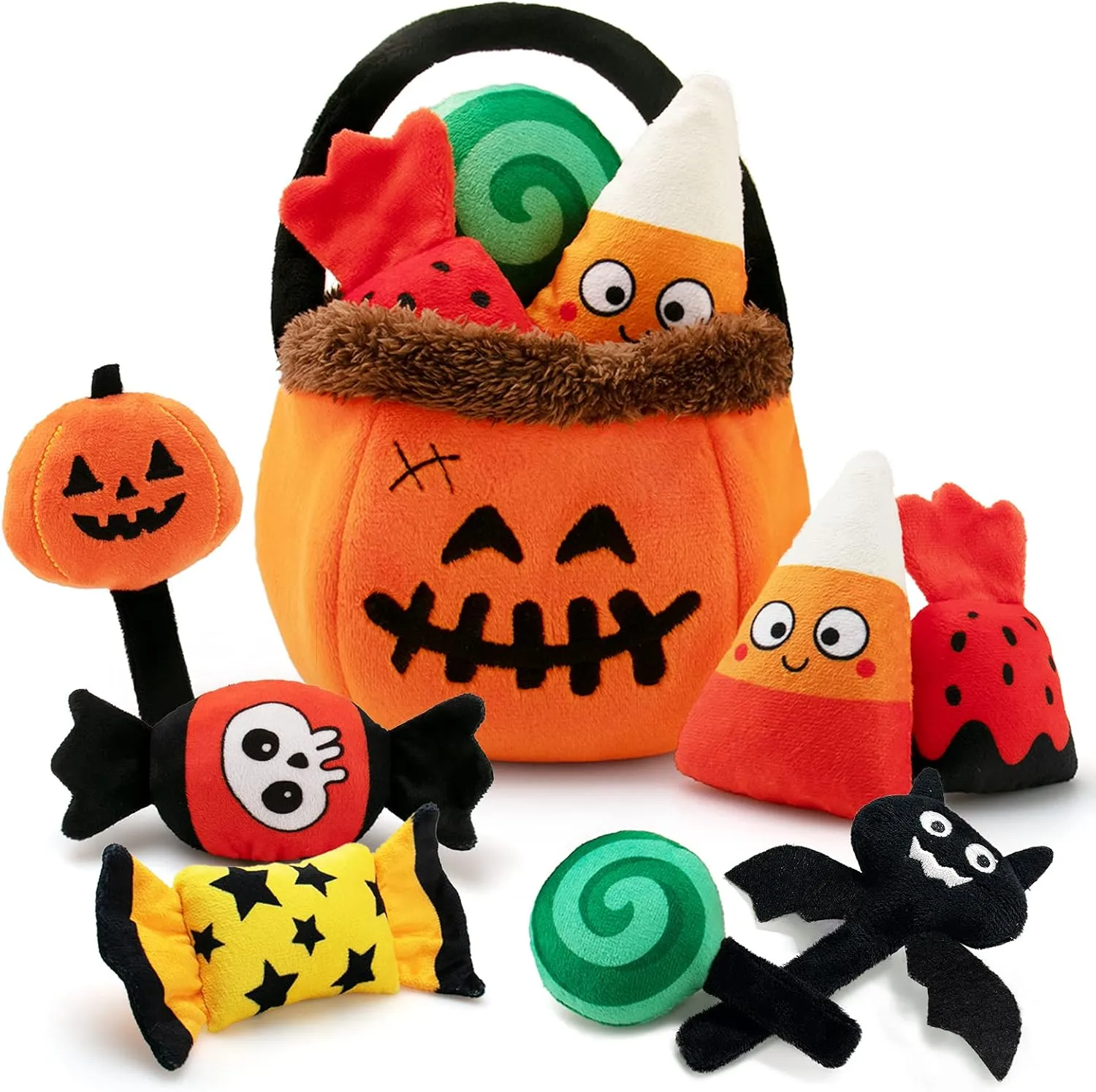 Party Decoration teytoy My First Pumpkin hatch grasp lad inspire Set 8Pcs Plush Toys for Babies and Toddler,Stuffed Pumpkin Plush Baby Gifts, 