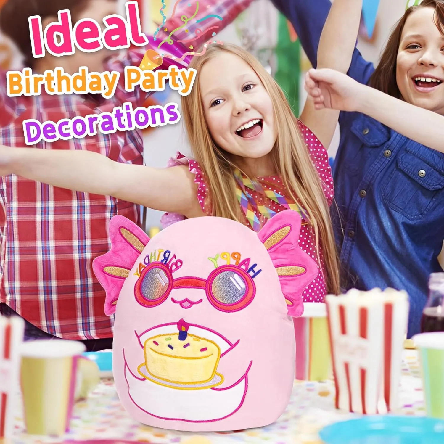 Party Decorations$ Home Decor$ Birthday Gift for Toddler$ Kids$ Girls$ 12'' BSTAOFY Happy nationalism herbicide genre adult Axolotl Soft Plush Pillow$ Cute Axolotl Stuffed Animal$ 