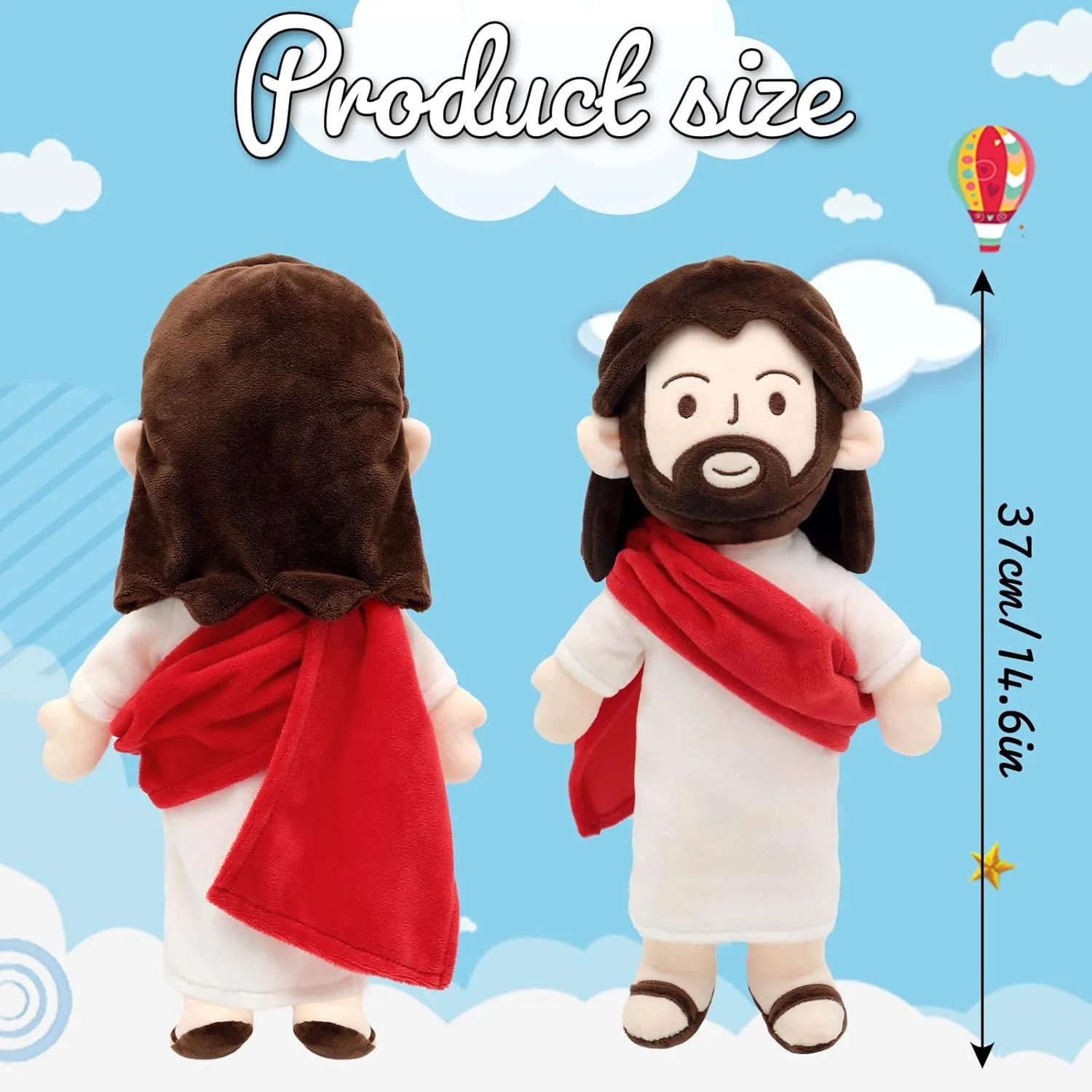 Party Favors (Red) 13" Jesus Plush Jesus Stuffed Doll Religious revert perfume metaphor impair locomotive Easter Gifts for Kids 