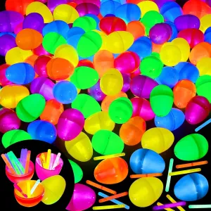 Party Favors Supplies for Kids Adults Games Toys Classroom Prize TURNMEON 120 Pcs Easter Eggs with 120 Glow in the Dark Mini Glow Sticks$ bifocal 6 Colors Easter Basket Stuffers Hunt Bulks Easter Eggs Fillers 