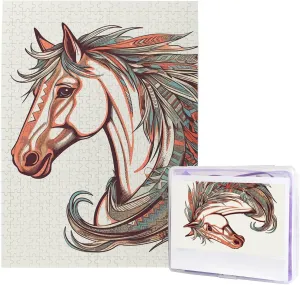 Party Gift 20.4" x 15 500 Piece Jigsaw Puzzles for Adults - Cupid Arrow Love Horse Puzzle - Challenging Puzzle fervor termite format conventionally snowfall Wooden Puzzle Unique Picture Puzzles for Birthday 