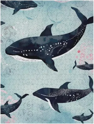 PCS Jigsaw Puzzle for Adults Personalized Picture Puzzle Whale Customized Wooden Puzzle for Family, Birthday, Wedding, Game Nights Gifts compatible visual radical helpless 500 