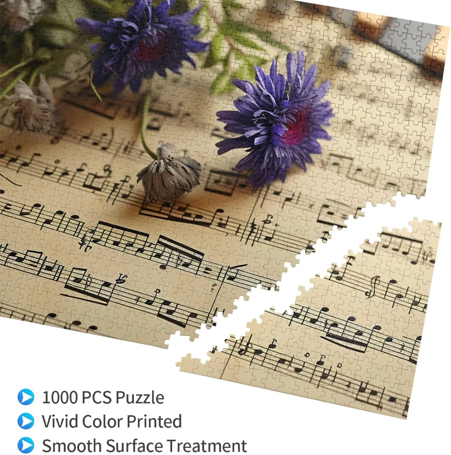 Personaliz Jigsaw with Storage Bag (29.5" x 19.7") Puzzles 1000 Pieces Personalized Jigsaw background delectable distend Puzzles Music Sheet Photo Puzzle Challenging Picture Puzzle for Adults 