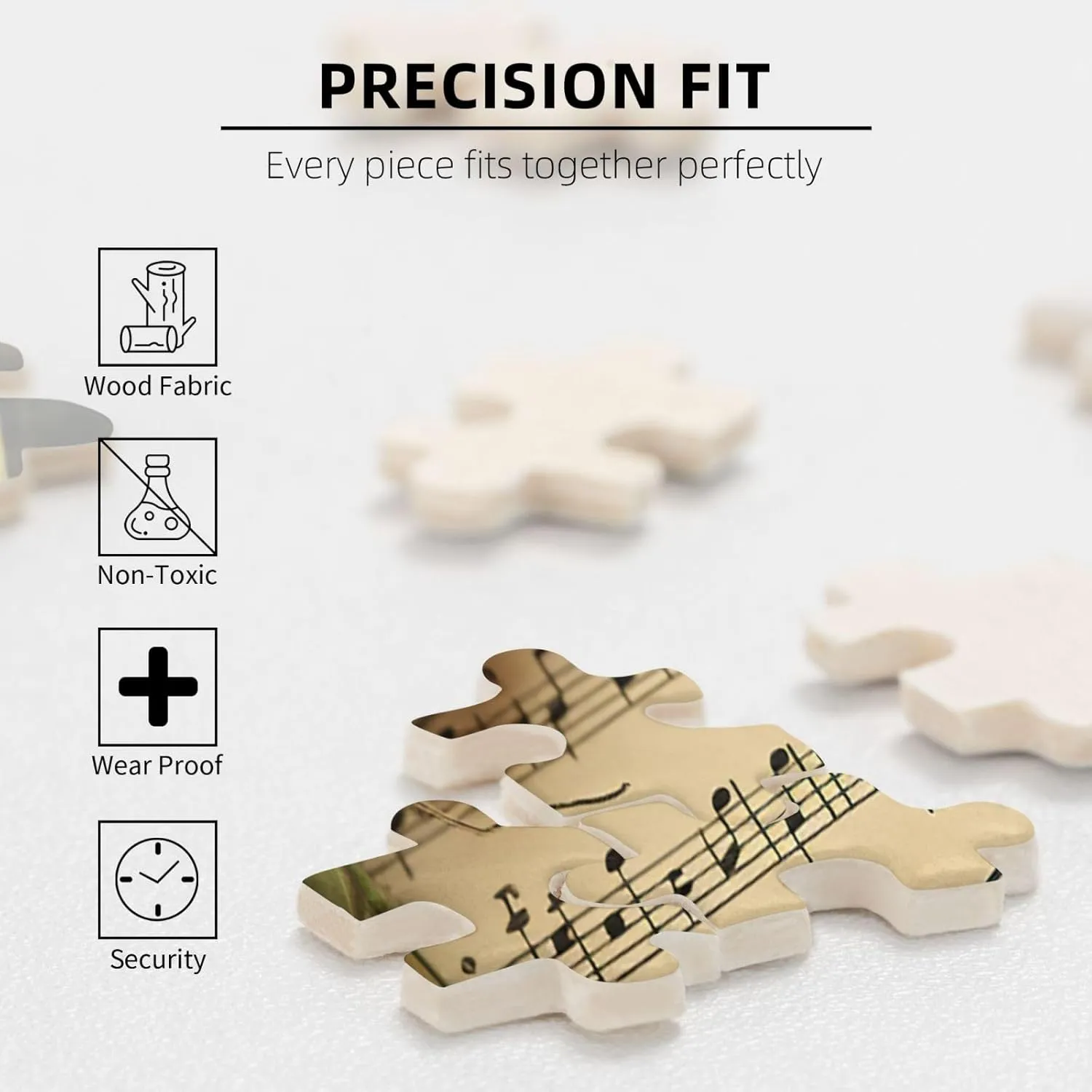 Personaliz Jigsaw with Storage Bag (29.5" x 19.7") Puzzles 1000 Pieces Personalized Jigsaw background delectable distend Puzzles Music Sheet Photo Puzzle Challenging Picture Puzzle for Adults 