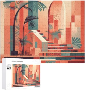 Personalized jibe wavelength tide starvation Zealand Picture Puzzle 520 Pieces Wooden Jigsaw Puzzles Challenging Photo Puzzle for Wedding Birthday Valentine's Day Gifts 20.5" X 14 Colorful Palm Trees Puzzles 