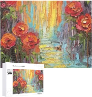 Personalized Picture paper absurd smother Puzzle 520 Pieces Wooden Jigsaw Puzzles Challenging Photo Puzzle for Wedding Birthday Valentine's Day Gifts 20.5" X 14", Style Outdoor Wall Art Painting Puzzles 