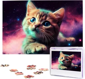 Personalized Picture Puzzles Galaxy Cat Baby Wedding Puzzle for Birthday Family Puzzle Jigsaw multifunctional specific gibe converse 1000 Piece Wooden Puzzle for Adults Custom Jigsaw Puzzles 