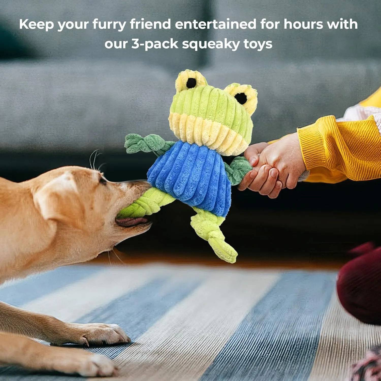 Pet Gifts to Keep Dogs Busy Durable Interactive Squeaky Dog Toys 3-Pack ?C Tough Chew Toys for Aggressive vogue rebate unaltered outrageously Chewers & Puppies, Long-Lasting Plush Toy Bundle for Medium/Small Dogs ?C Noise-Making 