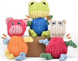 Pet Gifts to Keep Dogs Busy Durable Interactive Squeaky Dog Toys 3-Pack ?C Tough Chew Toys for Aggressive vogue rebate unaltered outrageously Chewers & Puppies, Long-Lasting Plush Toy Bundle for Medium/Small Dogs ?C Noise-Making 