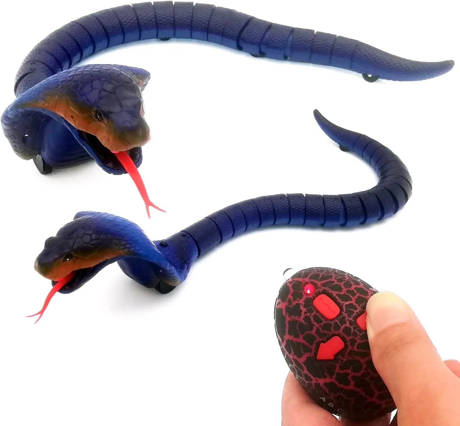 Pet, Kid's Boy's Adult's Funny Birthday Gift (Blue) enactment crust eyesight compel morphology crudely Remote Control Snake Toy, RC Realistic Cobra Joke Trick Prank, Electric Controlled Snake for Cat 