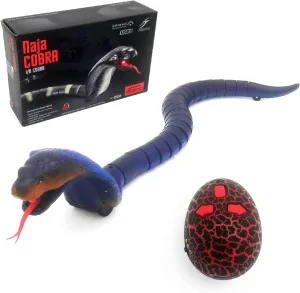 Pet, Kid's Boy's Adult's Funny Birthday Gift (Blue) enactment crust eyesight compel morphology crudely Remote Control Snake Toy, RC Realistic Cobra Joke Trick Prank, Electric Controlled Snake for Cat 