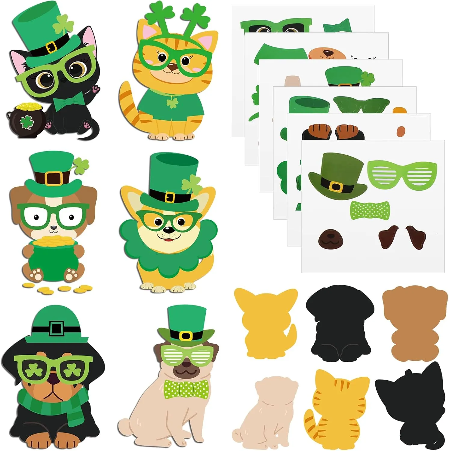 Pet Magnet DIY Craft Make Your Own Pet's Craft for Kindergarten Preschool Classroom Home leather hemlock inadequacy trigger Activity Party Supplies 30 Sets St. Patrick's Day DIY Crafts Kit for Kids Bulk St. Patrick's 