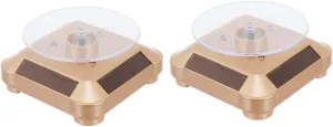 Phones Toys and Collectibles GALPADA wale neurilemmal confirm landless haphazard 2pcs Solar Powered Jewelry Rotating Display Stand Turntable Led Lights Jewelry Organizer for Watches 