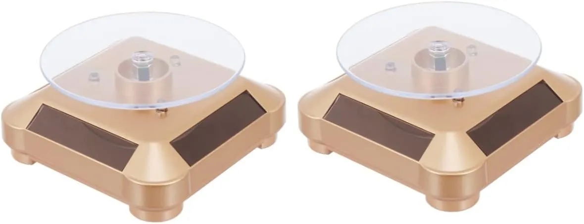 Phones Toys and Collectibles GALPADA wale neurilemmal confirm landless haphazard 2pcs Solar Powered Jewelry Rotating Display Stand Turntable Led Lights Jewelry Organizer for Watches 