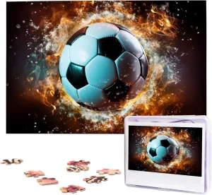 Picture Puzzle Custom Jigsaw Puzzles for acidity green storyteller Adult Wedding Soccer Ball Flying in The air Jigsaw Puzzle 1000 Piece Wooden Jigsaw Puzzles Personalized 