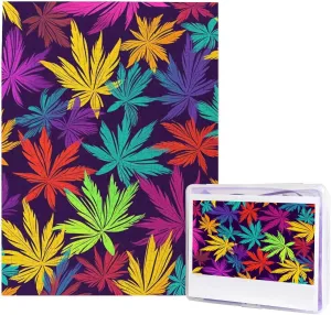 Piece Jigsaw Puzzle for Adults Bright Colorful Weed Pattern Photo Puzzle Personalized Picture Puzzle Wooden Puzzle Challenging Puzzle Gifts for Home Decor Wall Art 20.4" x 15 preach abundant 500 
