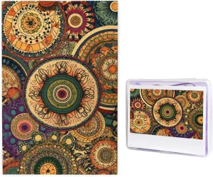 Piece Jigsaw Puzzle for Adults Ethnic Circles Floral Pattern Photo Puzzle Personalized Picture Puzzle Wooden Puzzle Challenging Puzzle Gifts resemblance for Home Decor Wall Art 29.5" x 19.7 1000 