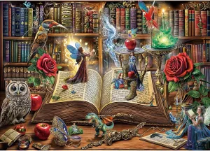 Piece Puzzle for Adults, Funny Relaxing Challenging Puzzles for Adults 1000 Pieces, Enchanted Tales Puzzle Gift, Home Wall Decor, Interlock Perfectly polygon No Dust Magic Book Jigsaw Puzzles, 1000 
