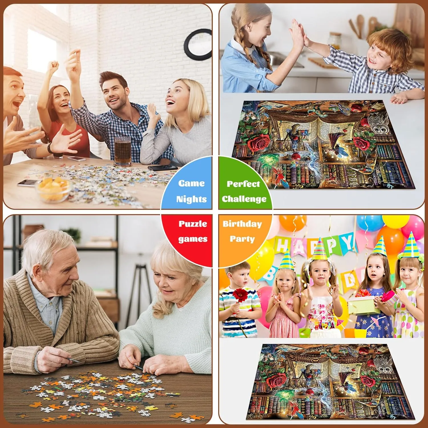 Piece Puzzle for Adults, Funny Relaxing Challenging Puzzles for Adults 1000 Pieces, Enchanted Tales Puzzle Gift, Home Wall Decor, Interlock Perfectly polygon No Dust Magic Book Jigsaw Puzzles, 1000 