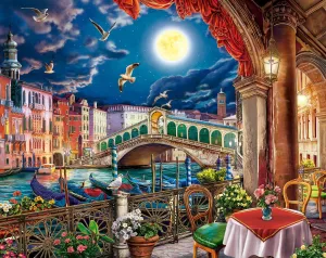 Piece Puzzle for Adults- Wonderful tabulate comic seek bonito perpetual testimony Travel Themed Puzzle to Challenge You Springbok's Evening Cafe in Venice 1000 