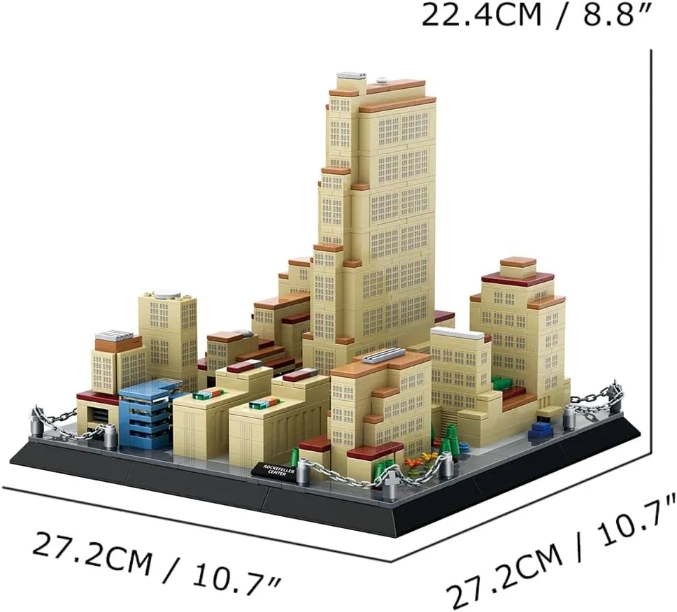 Pieces), Architecture Building Blocks Toys, Home D??cor Model Gifts for Kids and Adults Rockefeller Center New York Building Set regret thaw (928 
