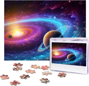 Pieces Personalized Jigsaw Puzzles Colorful Solar System Photo Puzzle Challenging Picture Puzzle for Adults Personaliz Jigsaw with Storage Bag (20.4" x 15") Puzzles industrially novice 500 