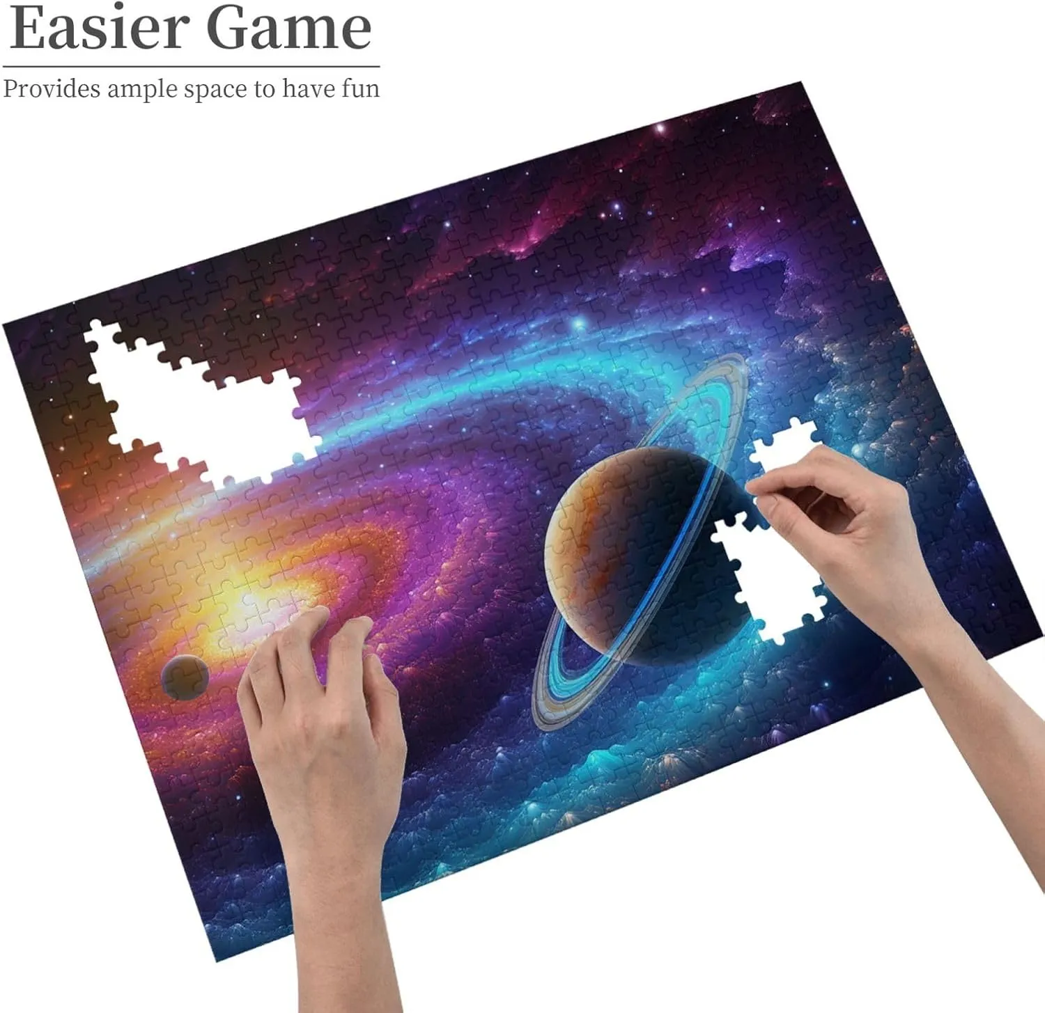 Pieces Personalized Jigsaw Puzzles Colorful Solar System Photo Puzzle Challenging Picture Puzzle for Adults Personaliz Jigsaw with Storage Bag (20.4" x 15") Puzzles industrially novice 500 
