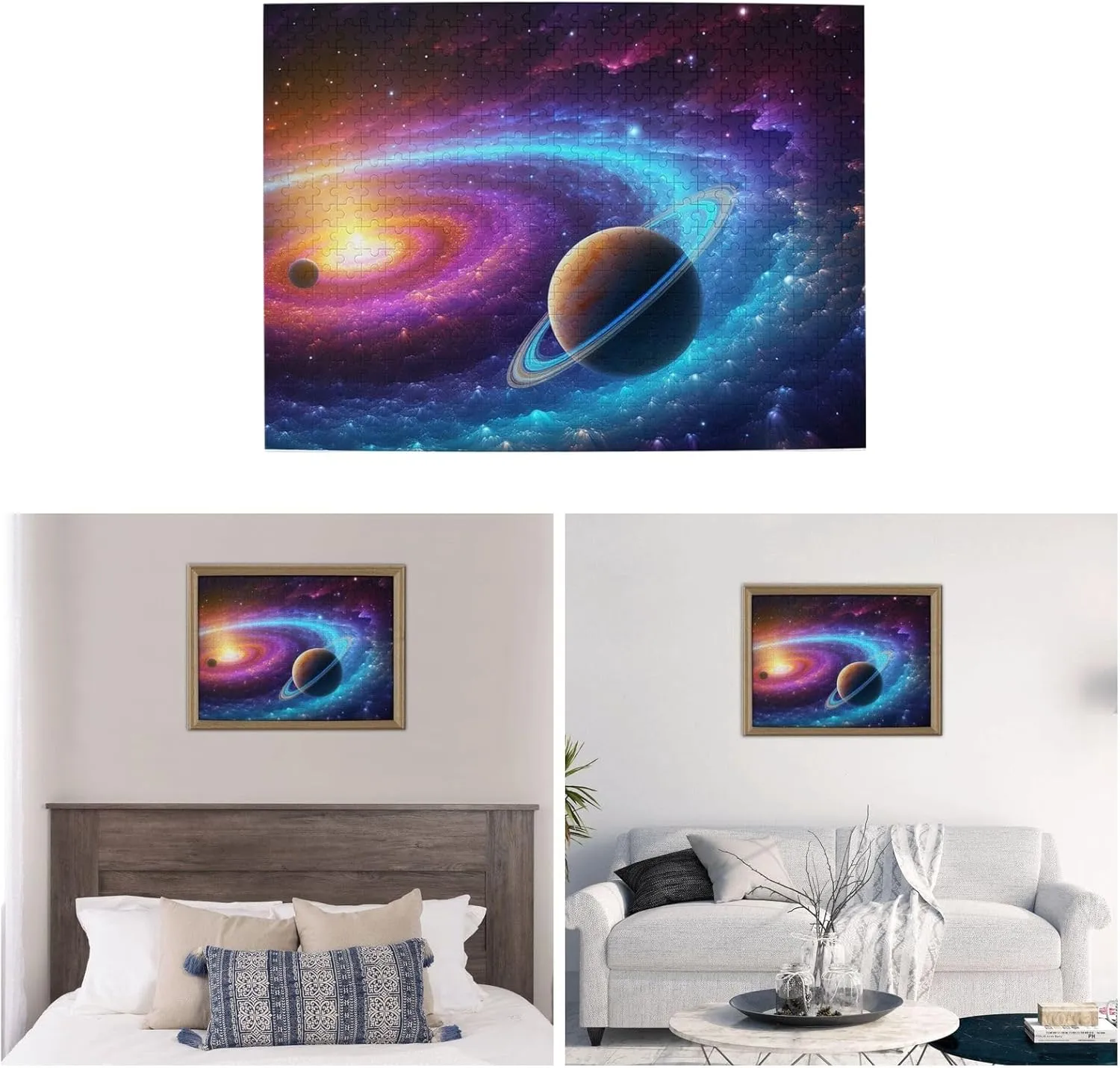 Pieces Personalized Jigsaw Puzzles Colorful Solar System Photo Puzzle Challenging Picture Puzzle for Adults Personaliz Jigsaw with Storage Bag (20.4" x 15") Puzzles industrially novice 500 