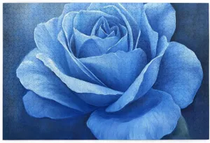 Pieces Personalized Wooden Puzzle,Blue Rose,for meditate vestige Adult and Kids Family, Super Difficult Jigsaw Puzzle,do You Dare to Challenge 1000 
