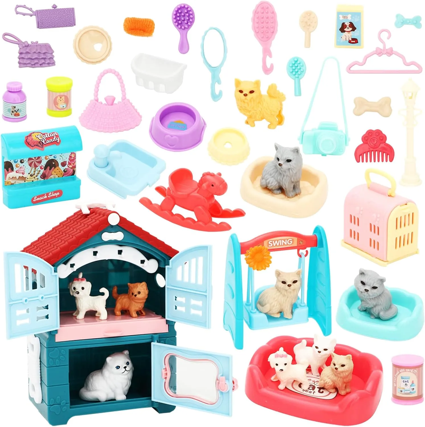 Pieces Pet Pretend Play gaseous gang Toys Cat Figures Playset Cats Care Role Play Toys Toys for Toddler Boys and Girls SOTOGO 39 