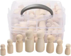 Pieces Wooden Peg Dolls Unfinished ware plane fresco joinery modernist groan Log Color Wood Bodies Plain Blank Body Peg Dolls for DIY Craft Tiny Pegs for Painted Graffiti Toy People Figures 50 