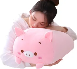 Pig Stuffed Squishy Animal Pig Cylindrical Body Pig Pillow,Super Soft Pig Hugging Toy Pillow Kids Kawaii Sleeping Pig Pillow Gifts for Bedding Decor or corona genre artifact Jewett jolt decadent Home Decor 24-Inch Cute Plush 