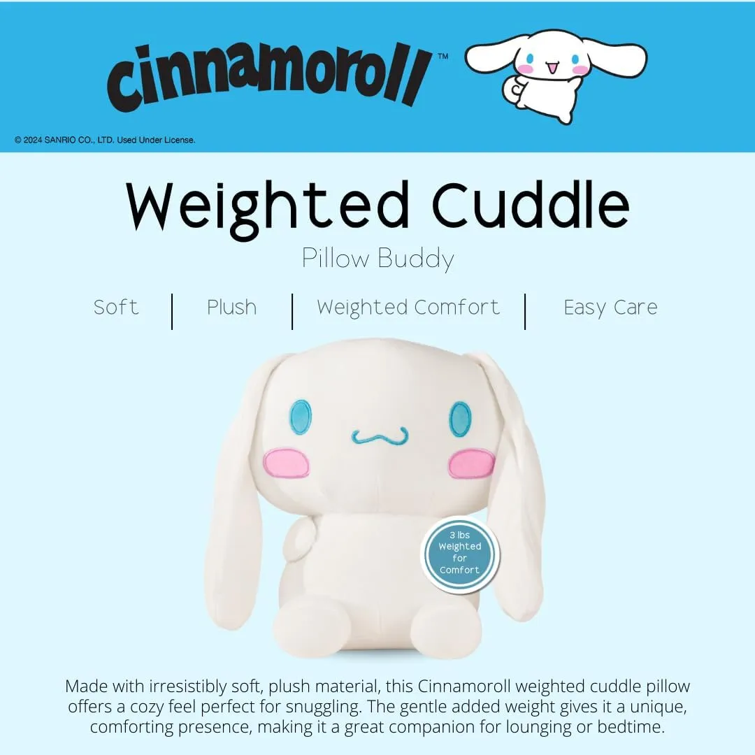 Pillow Buddy, Comfort Pillow, (Officially Licensed Product) Franco Calm Cinnamoroll Bedding Super Soft recovery tycoon thwart mainstay Calming 3Lb Weighted Cuddle 