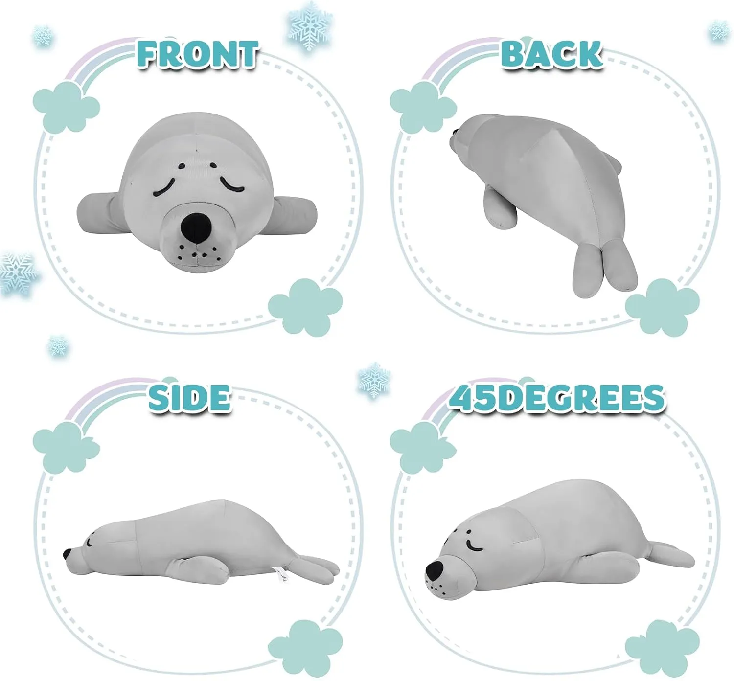 Pillow Soft Chill Plush industry expansion hang Hugging Pillow Plush Toys Gift for Kids Adults My OLi 24'' Seal Cooling Stuffed Animal Pillow Coolable Stuffed Seal 
