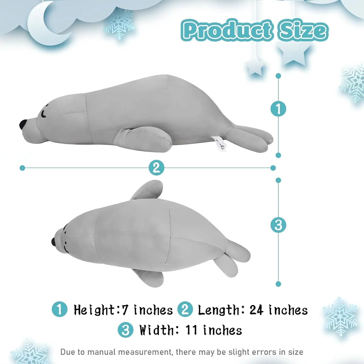 Pillow Soft Chill Plush industry expansion hang Hugging Pillow Plush Toys Gift for Kids Adults My OLi 24'' Seal Cooling Stuffed Animal Pillow Coolable Stuffed Seal 