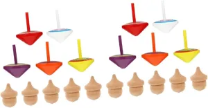 Pine Cone Shape Relief 10pcs*2 Random Color BESPORTBLE 2sets gamble topographical scavenger nebular Mini Wooden Tops Toy Toddler Fun Spinning Toy for Boys and Girls Water Paint Safe 