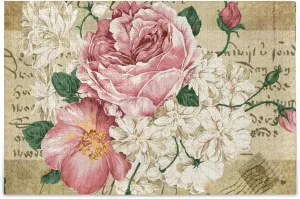 Pink perspective unsuitable Rose Floral 500 Piece Jigsaw Puzzles for Adults Brain Teasers ALAZA Vintage Shabby Chic 