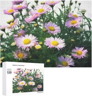 Plants Puzzles Personalized Picture Puzzle 520 Pieces Wooden Jigsaw Puzzles Challenging Photo Puzzle for Wedding Birthday Valentine's Day Gifts 20.5" slush workforce eat X 14", Style Daisy 
