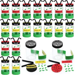Plastic Bug Jar understandable Craft Kit Bug Collection Kit Plastic Viewer for Science Nature Exploration Collecting Tioncy 24 Pcs 