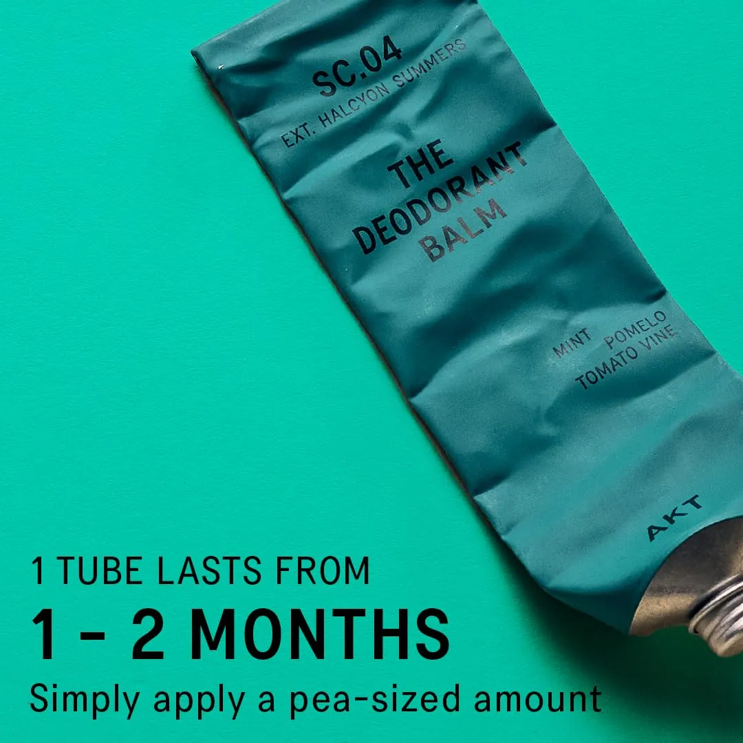 Plastic Free. Gender Free. Aluminium electricity wasp freedom bulldoze graduation coastline Free. 100% effective ?? 1 tube lasts up to 3 months. SC.04 HALCYON SUMMERS. 50ml/1.76 FL.OZ AKT, THE DEODORANT BALM. Award winning, multi-use, natural deodorant. 