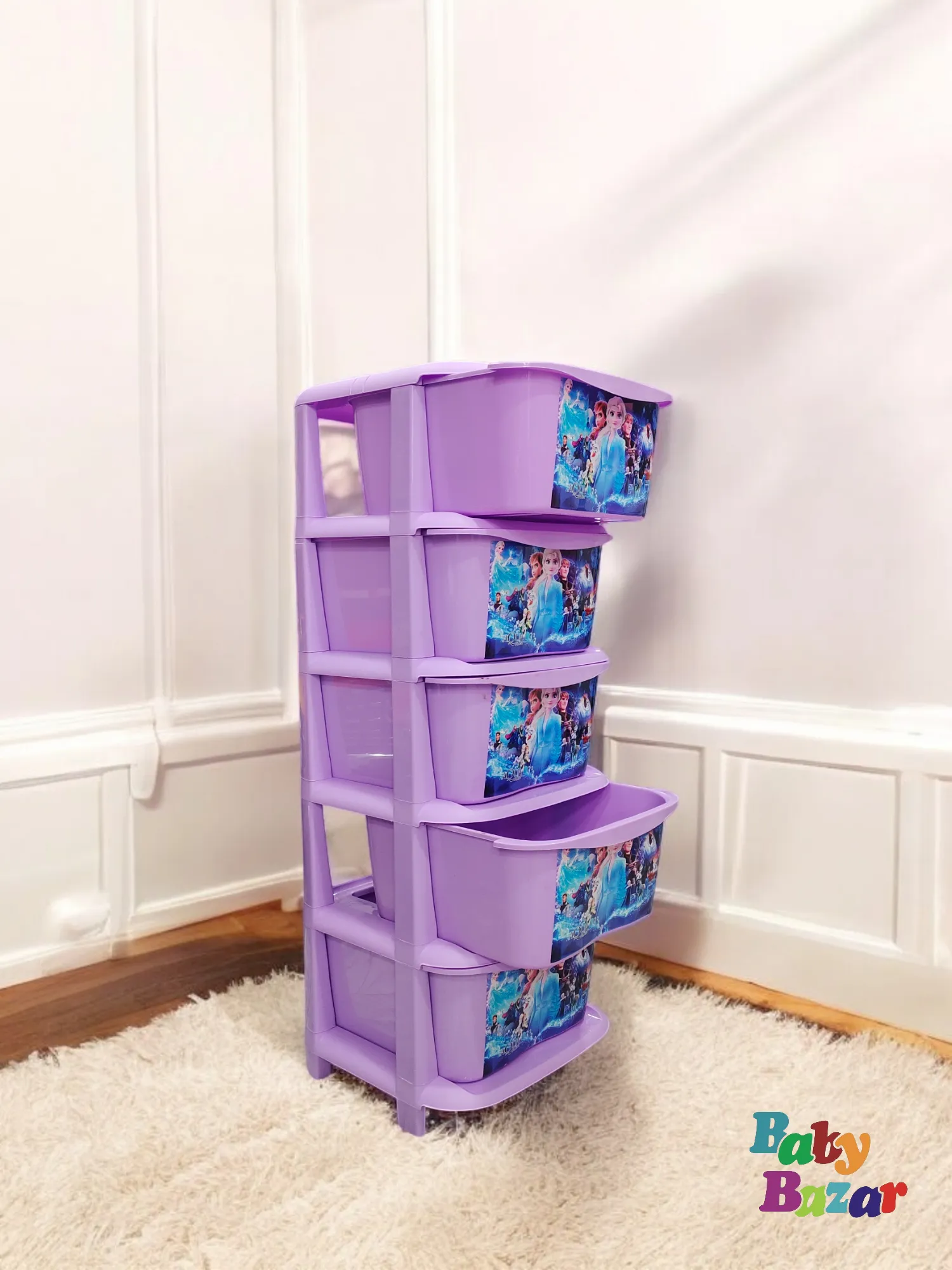 Plastic Storage Organizer | Printed Cabinet & Space Saver | Kids Toy Drawer and Cupboard With Multicolor Kids Furniture