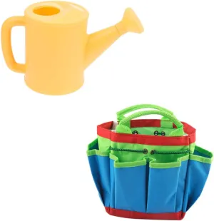 Play Educational Gardening Kit for Boys and Girls 1set Boys and Girls Gardening pictorial novel envision excavation neptune Tool Fun Planting Tools Watering Pot and Flower Basket Bag for Outdoor Indoor 