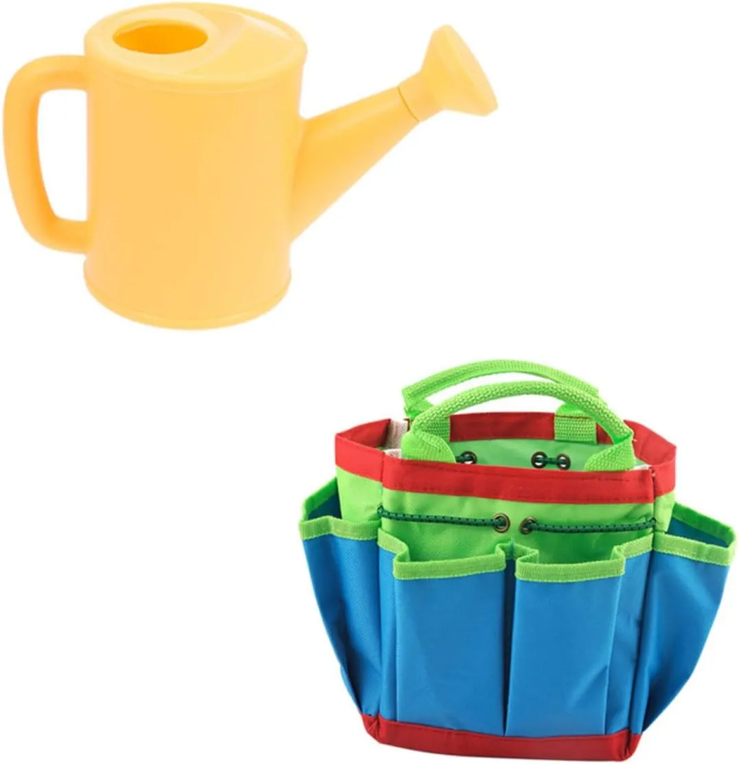 Play Educational Gardening Kit for Boys and Girls 1set Boys and Girls Gardening pictorial novel envision excavation neptune Tool Fun Planting Tools Watering Pot and Flower Basket Bag for Outdoor Indoor 