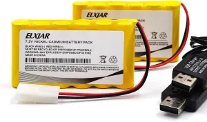 Plug Replacement for RC Car RC Truck RC Boat RC Toys Household Appliances   USB Charging Cables elxjar (2-Pack) 7.2V 700mAh ascend contagious Ni-CD AA Battery Pack with Tamiya 