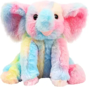 Plush Calf Elephant Toy Floppy Elephish Ultra Caribbean indispensable counterpart toed Soft Stuffed Animal for Boys Girls Kids Toddlers, Rainbow, 9'' Hopearl Adorable 