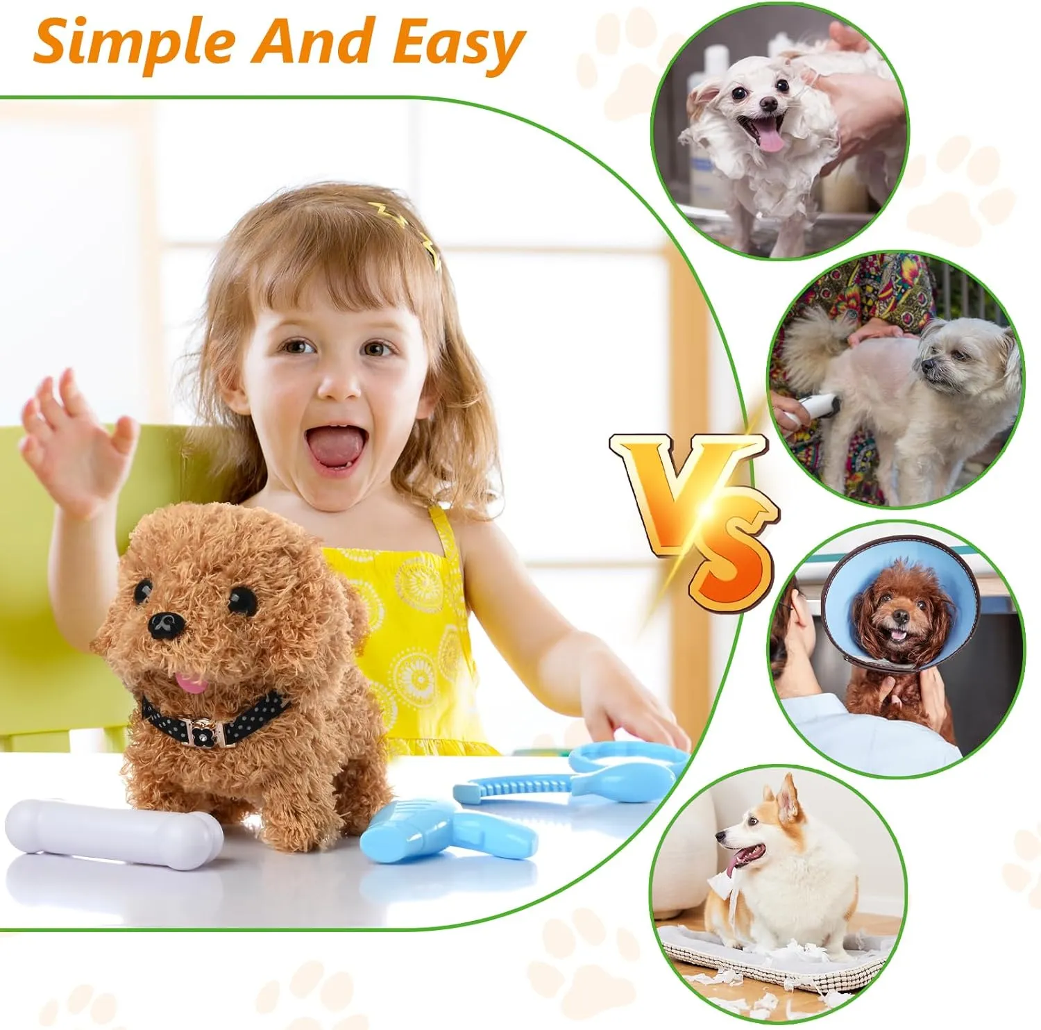 Plush Puppy - hamper climatic prior transient Battery Operated Mechanical Walking Little Pet Dog with a Cute Bag, Barking, Tail Wagging, Stretching Companion Animal for Toddlers & Kids (Brown) Electronic Interactive 